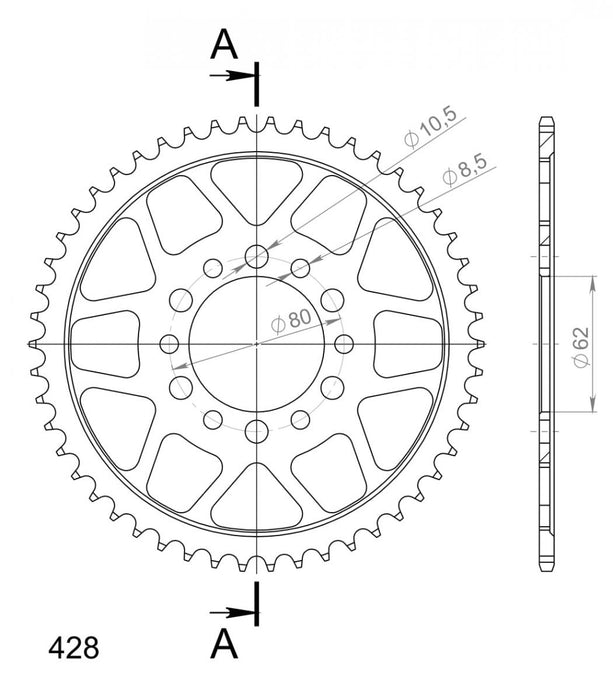 CORONA SUPERSPROX ACERO YAMAHA 428 x 51