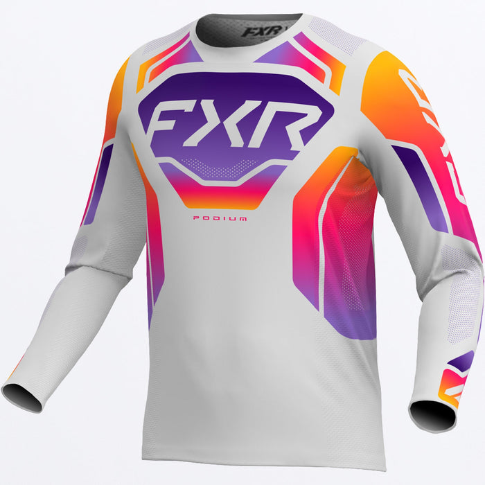 YTH PODIUM MX JERSEY 26-GREY/PURPLE/TANG