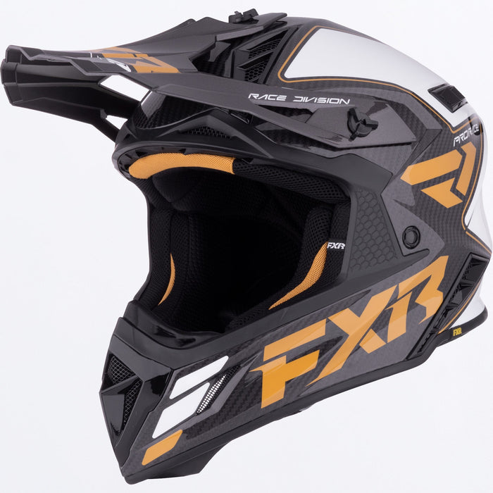 HELIUM CARBON MX HELMET 26-GOLD/WHITE
