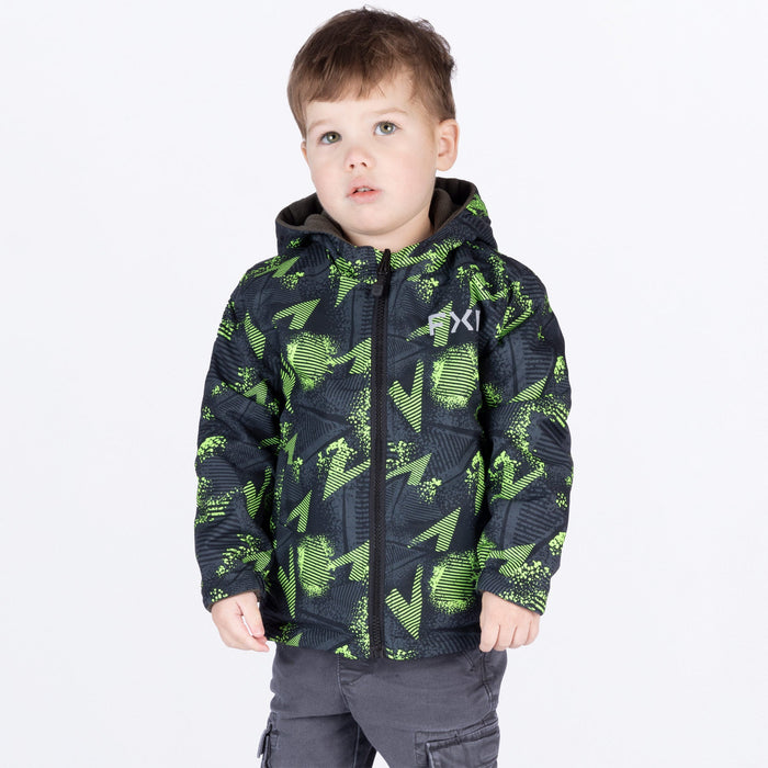 TODDLER RIDE REVERSIBLE JACKET 24-LIME HAZARD/GREY