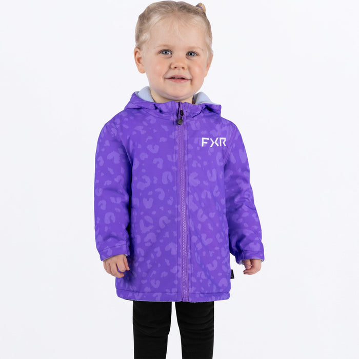 TODDLER RIDE REVERSIBLE JACKET 24-AMETHYST CHEETAH/MAUI BLUE