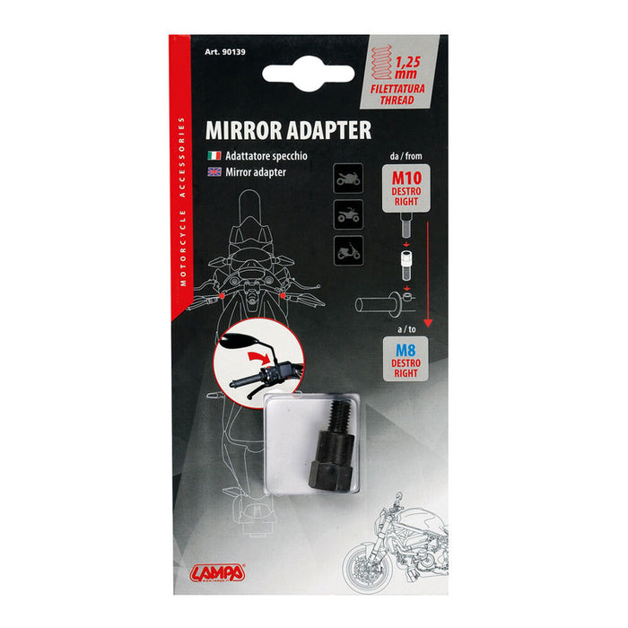 ADAPTADOR PARA ESPEJOS MOTO - ROSCA Ø 10 MM DERECH