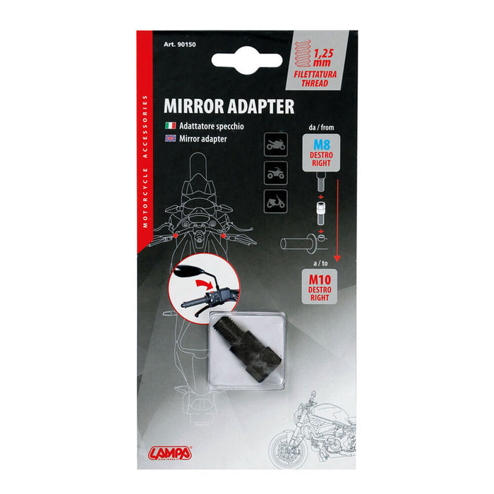 ADAPTADOR PARA ESPEJOS MOTO - ROSCA Ø 8 MM DERECHA