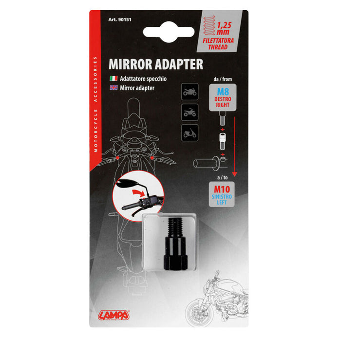 ADAPTADOR PARA ESPEJOS MOTO - ROSCA Ø 8 MM DERECHA