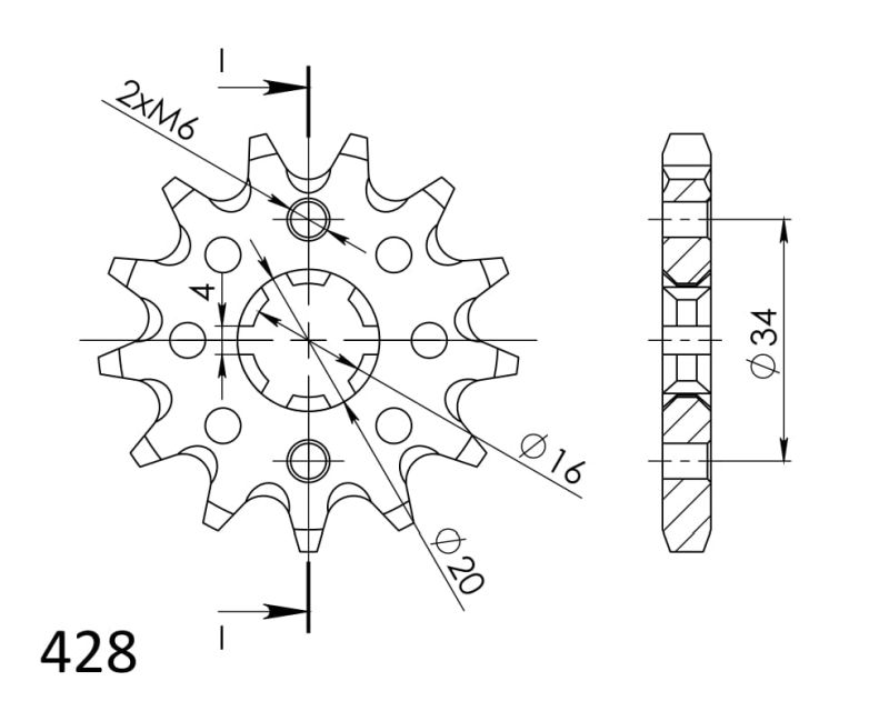 PIÑON SUPERSPROX YAMAHA 428 x 14