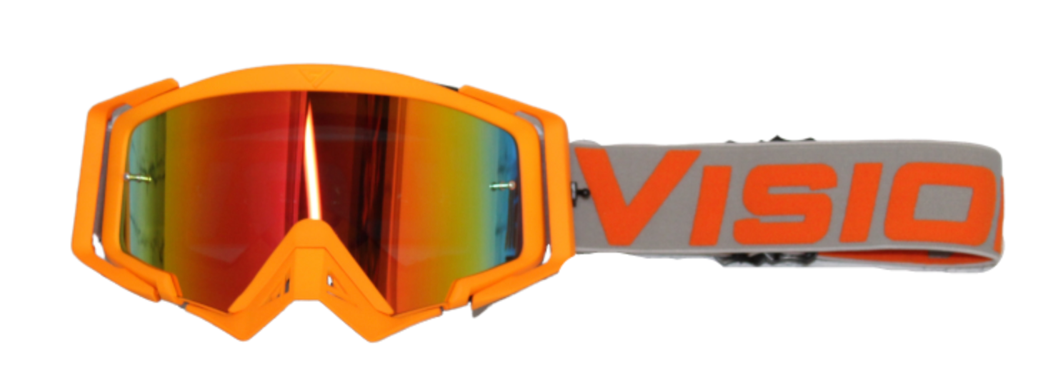 FlowvVision Orange/Grey Motocross Goggles