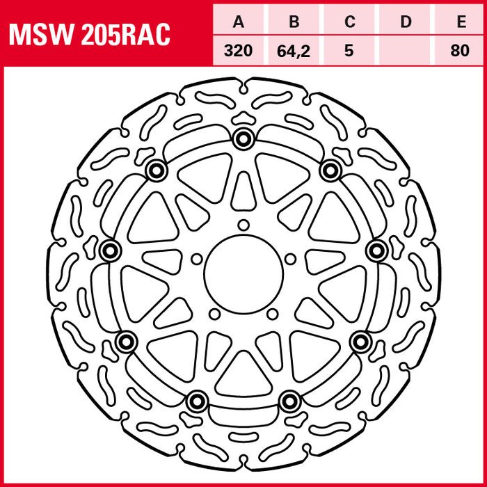 DISCO FRENO TRW MSW205RAC