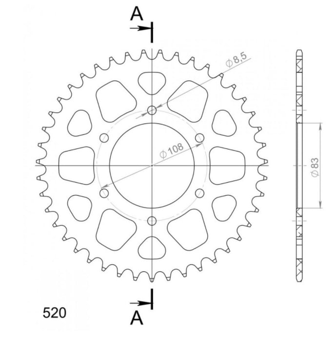 CORONA SUPERSPROX ALUMINIO ROJA 44D
