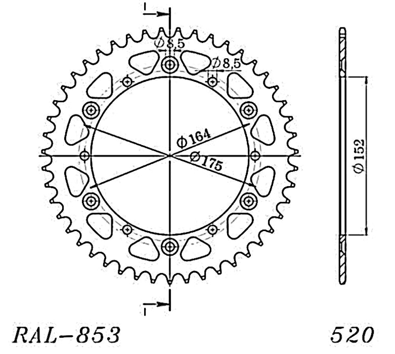 CORONA SUPERSPROX YAMAHA ALUMINIO 520 x 51