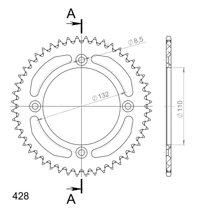CORONA SUPERSPROX ALUMINIO KTM  428X48 ORANGE
