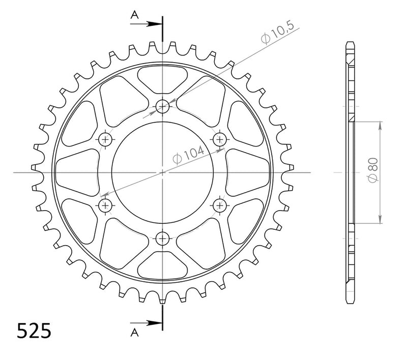CORONA SUPERSPROX ACERO KAWASAKI 525 x 39