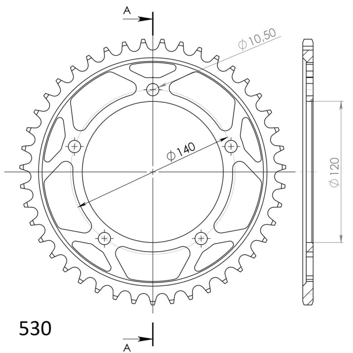 CORONA SUPERSPROX ACERO SUZUKI 530 x 43