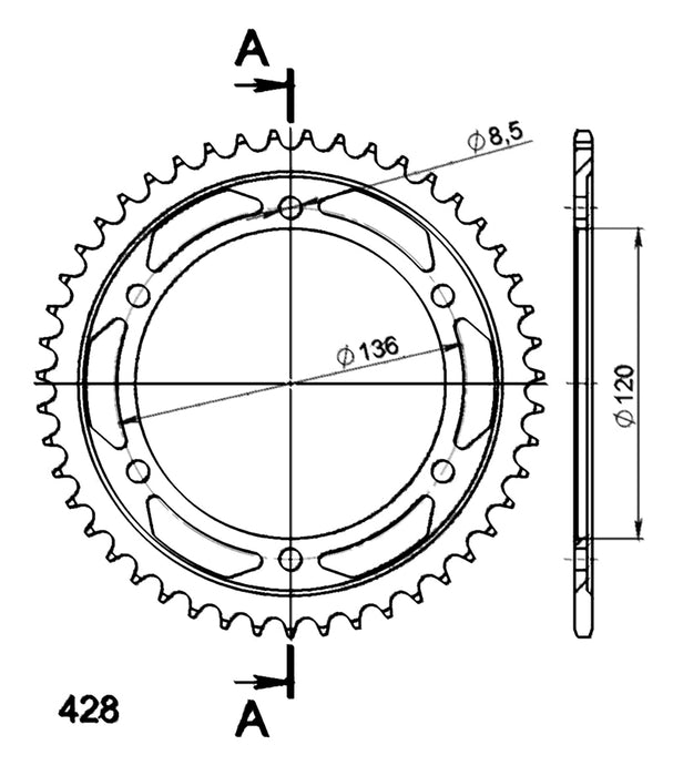 CORONA SUPERSPROX ACERO YAMAHA 428 x 47