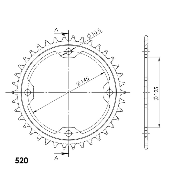 CORONA SUPERSPROX ACERO YAMAHA 520 x 38