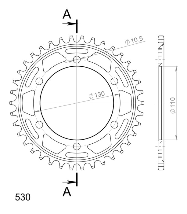 CORONA SUPERSPROX ACERO YAMAHA 530 x 38