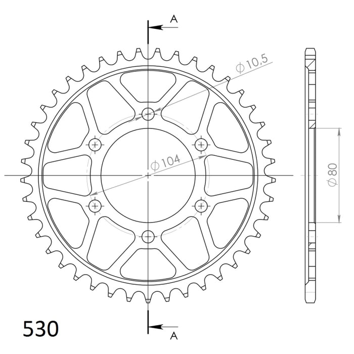 CORONA SUPERSPROX ACERO KAWASAKI 530 x 41