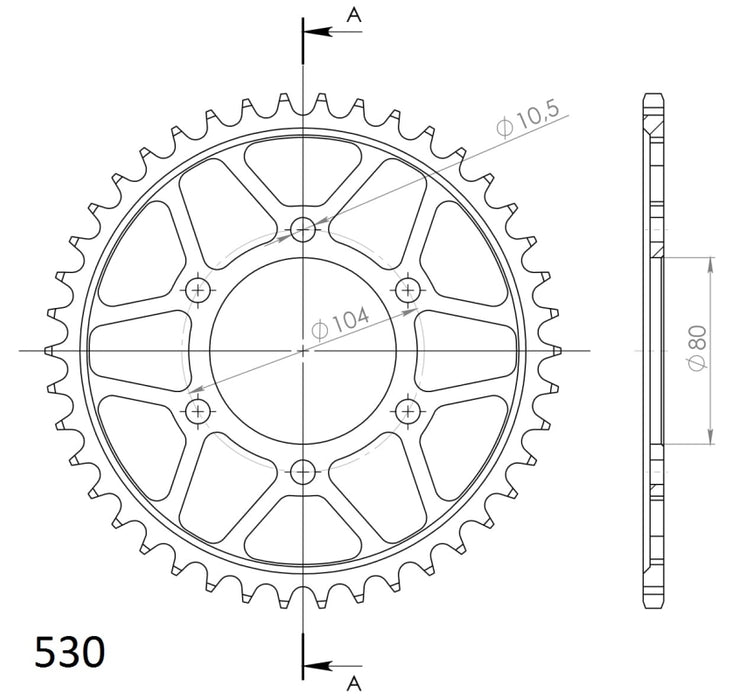 CORONA SUPERSPROX ACERO KAWASAKI 530 x 42