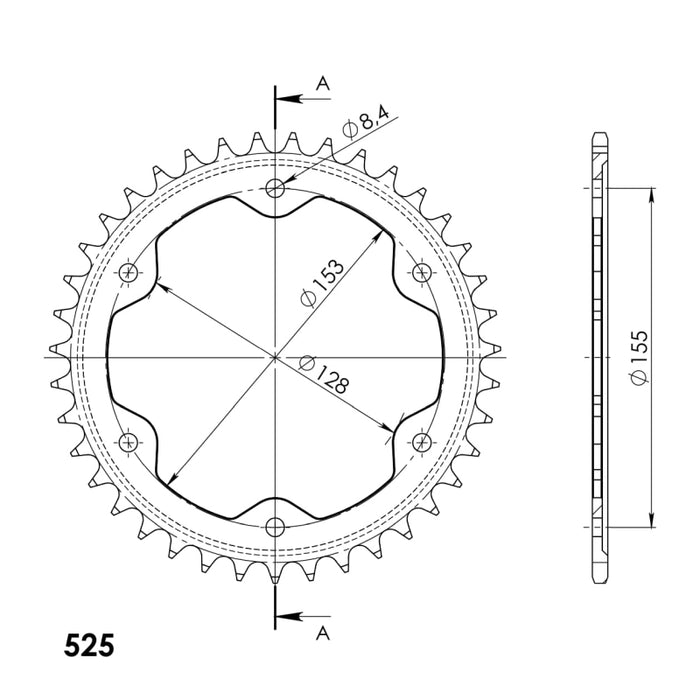 CORONA SUPERSPROX ACERO KTM 525 X 38