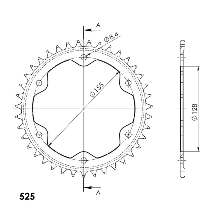 CORONA SUPERSPROX ACERO KTM 525 X 41