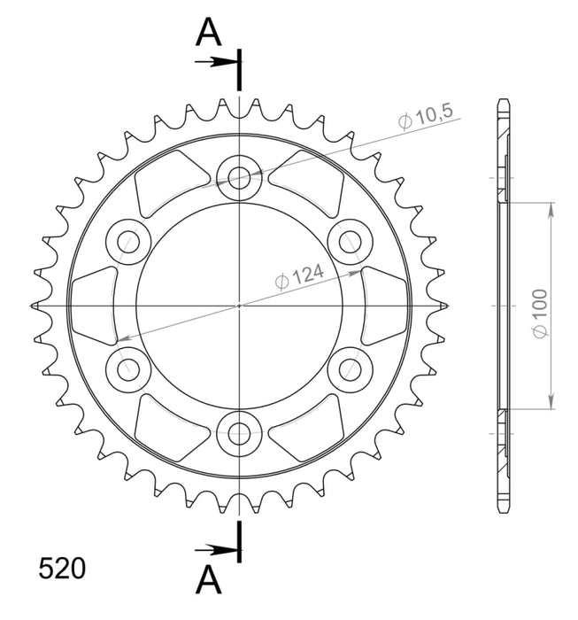CORONA SUPERRSPROX ACERO DUCATI 520 x 38