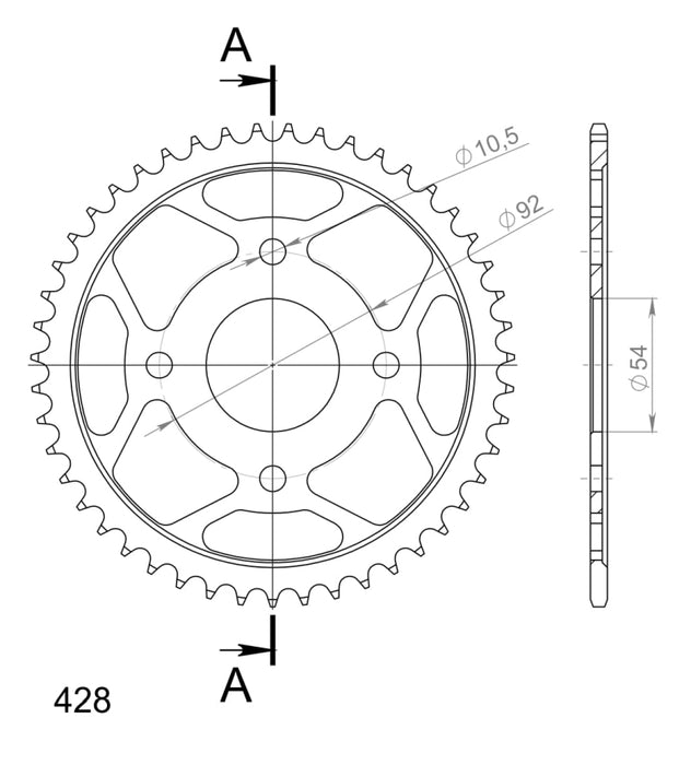 CORONA SUPERSPROX ACERO YAMAHA 428 x 45