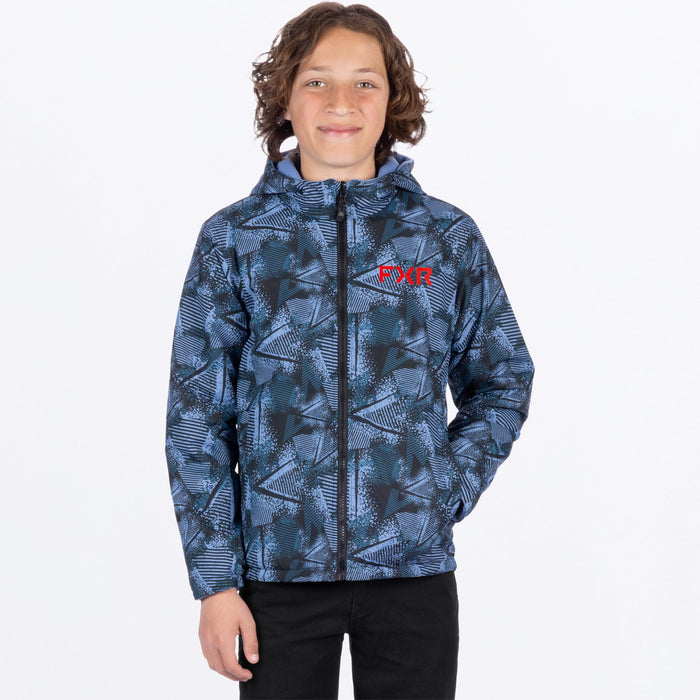 YTH RIDE REVERSIBLE JACKET 24-ELEMENT BLUE HAZARD