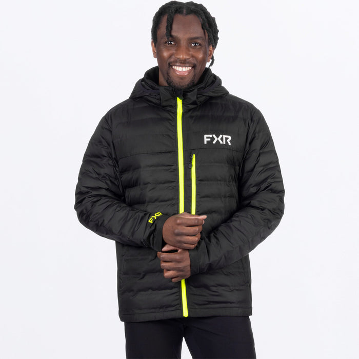M PODIUM HYBRID QUILTED JACKET 26-BLACK/HIVIS