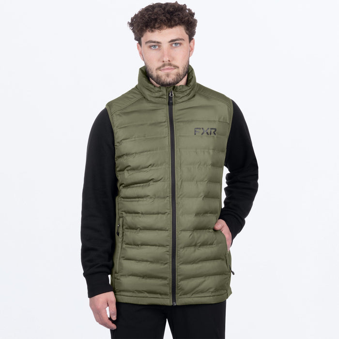 M PODIUM HYBRID QUILTED VEST 26-MOSS
