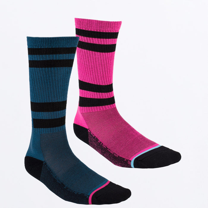 TURBO ATHLETIC SOCK 21-ELEC PINK/OCEAN