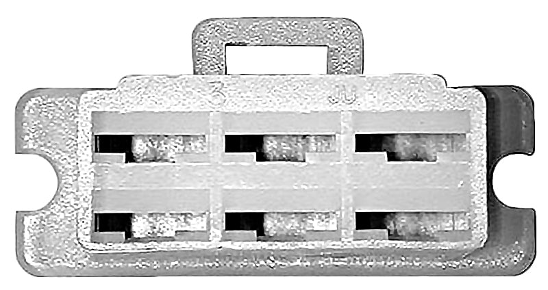 Rectangular male connector with groove for 6 'female' connectors with groove