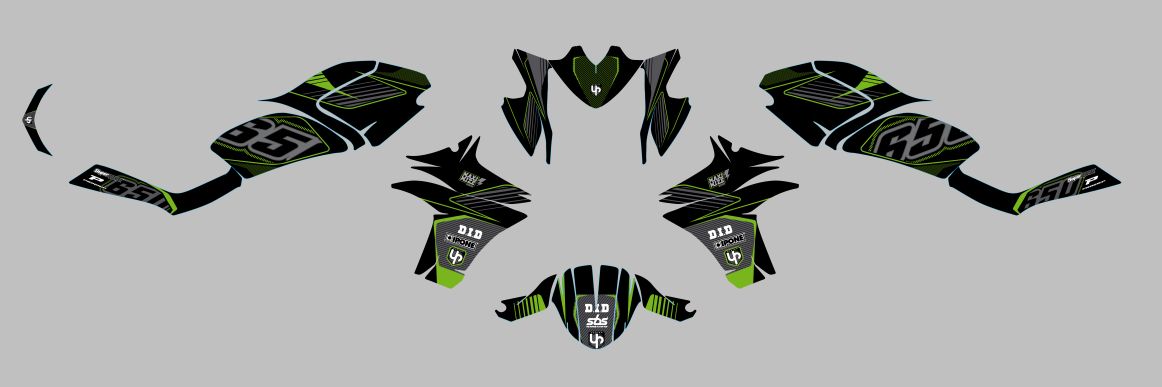 Kit Deco UP Maximize Negro-Verde Kawasaki ER6N