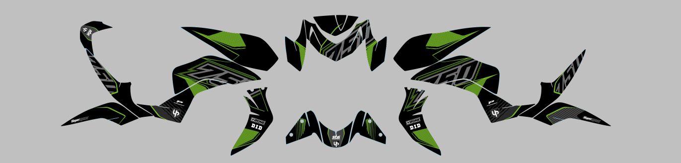 Kit Deco UP Maximize Negro-Verde Kawasaki Z750