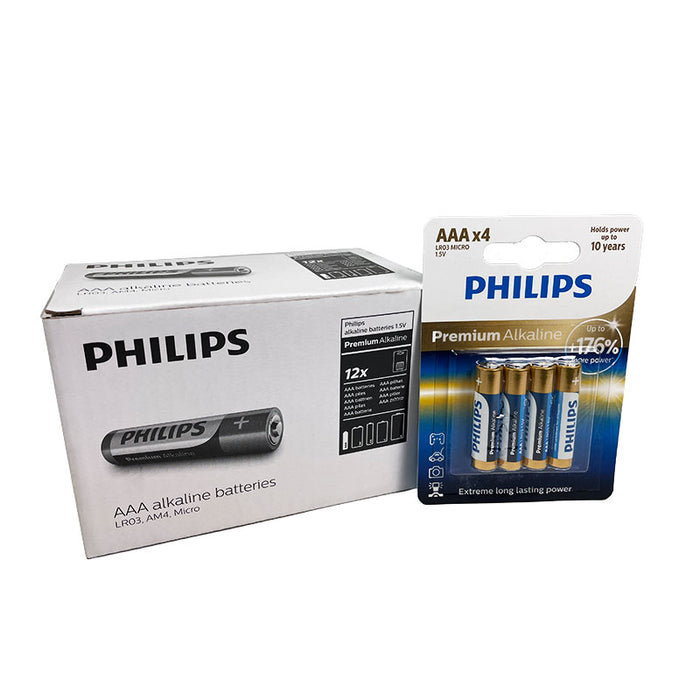 PILA PHILIPS PREMIUM ALKALINE AAA (CAJA 12 BLISTERS DE 4  PILAS)