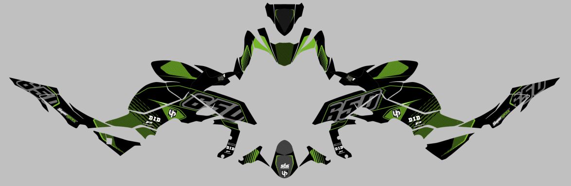 Kit Deco UP Maximize Negro-Verde Kawasaki Z650