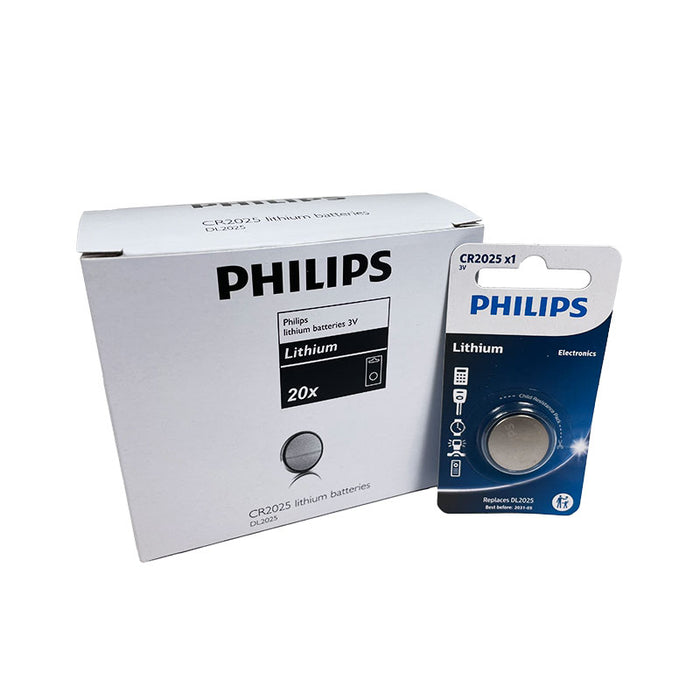 PHILIPS CR2025 LITHIUM BUTTON BATTERY (BOX 20u)