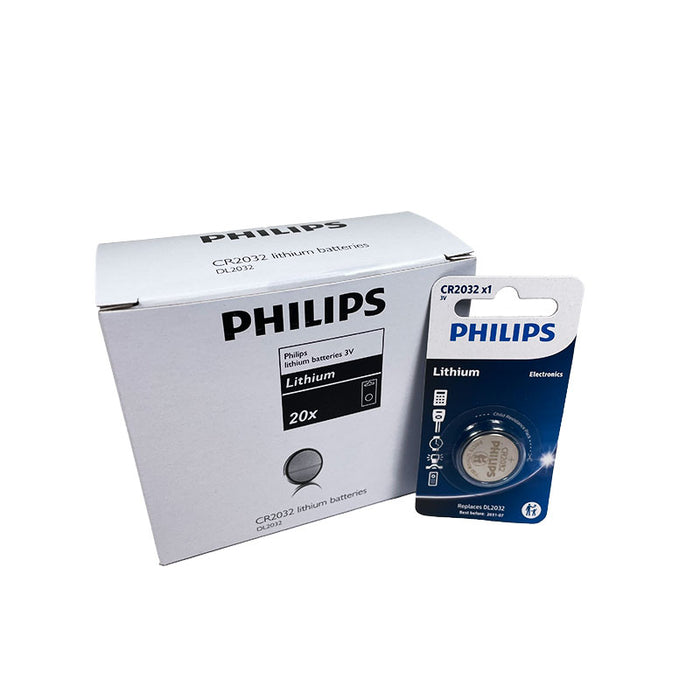 PHILIPS CR2032 LITHIUM BUTTON BATTERY (BOX 20u)