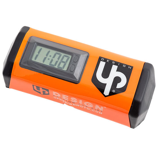 Up design handlebar protector with integrated clock