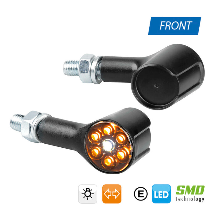 MAGNIFIER FRONT, LED TURN SIGNALS AND FRONT POSITION LIGHT - 12V LED