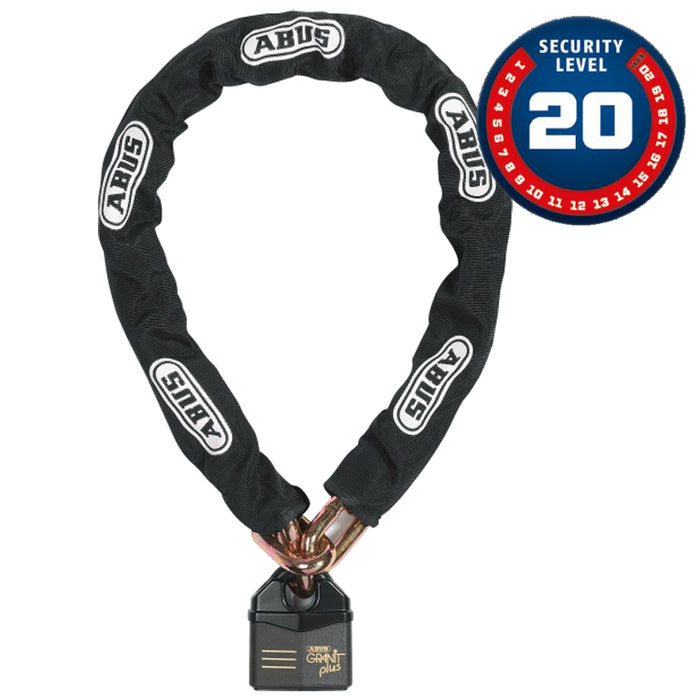 Granit Power Chain 37 14KS Black Loop Abus Padlock 37RK/80 + Chain 14 KS 120 black loop