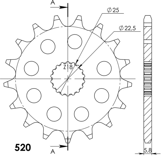 PIÑON SUPERSPROX TRIUMPH 520 X 17