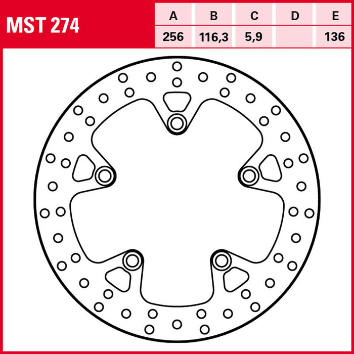 TRW MST 274 brake disc