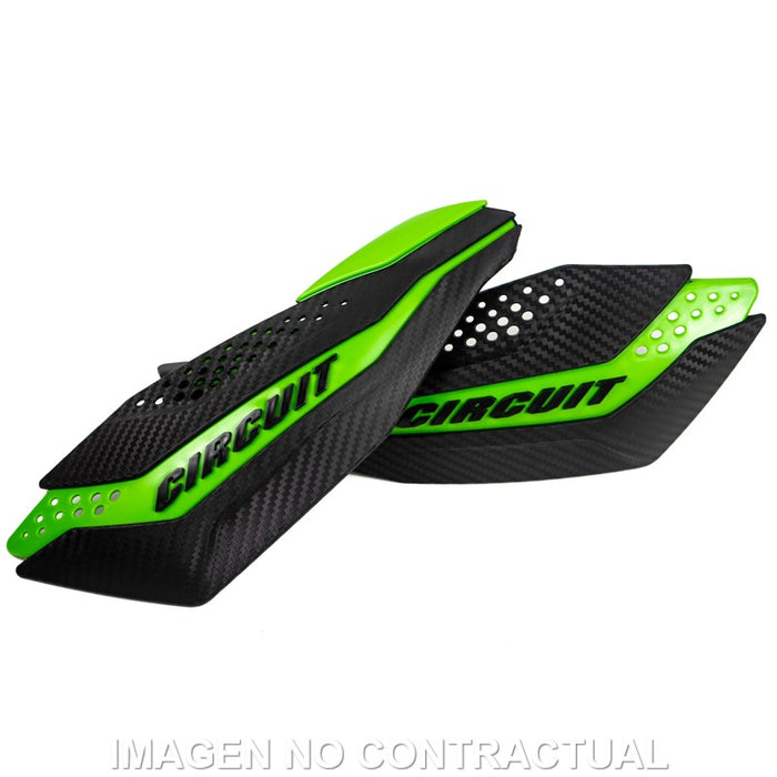 Circuit Dakar Carbon-green handguards With mounting kit included