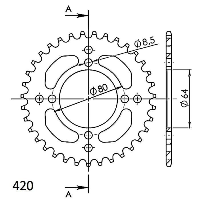 YAMAHA SUPERSPROX ALUMINUM CROWN 420 x 35