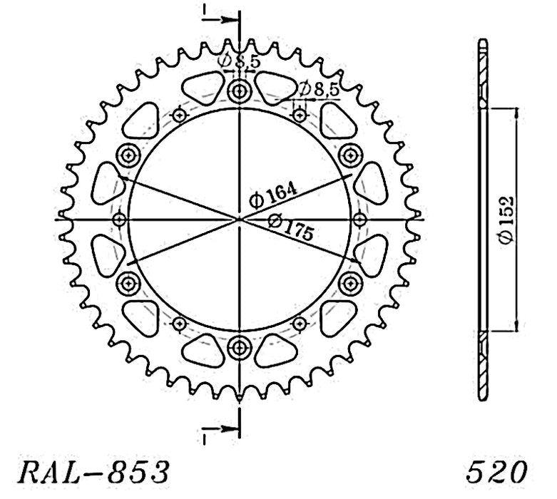 CORONA SUPERSPROX ALUMINIO YAMAHA 520 x 52