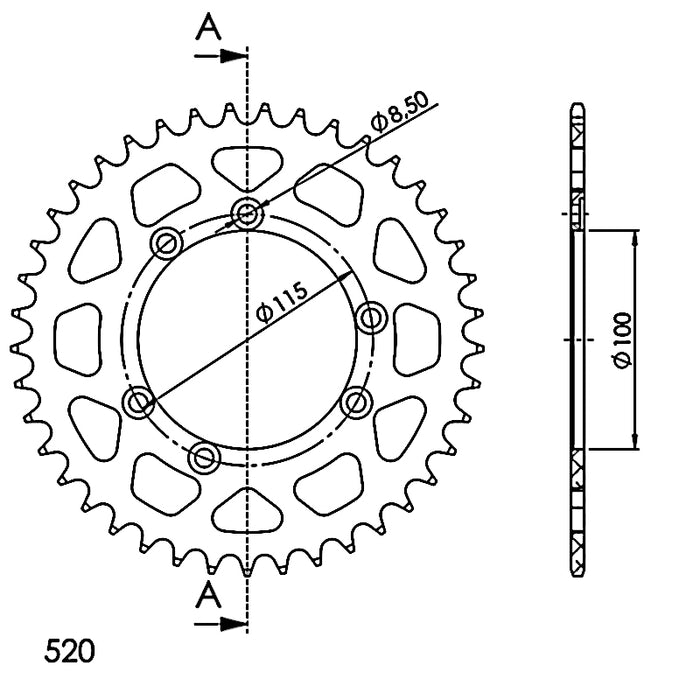 SUPERSPROX ALUMINUM GAS GAS CROWN 520 x 41