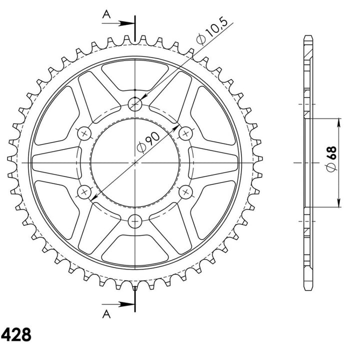 SUPERSPROX STEEL CROWN HONDA 428 X 47