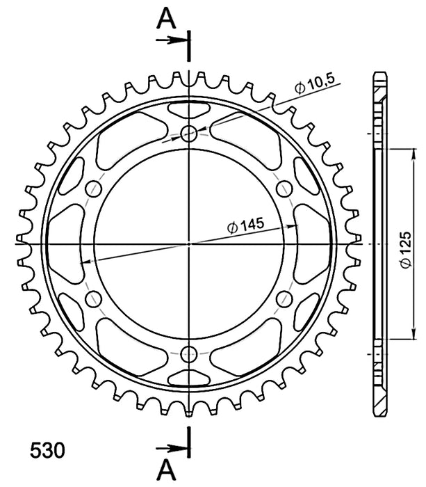 YAMAHA SUPERSPROX STEEL CROWN 530 X 43