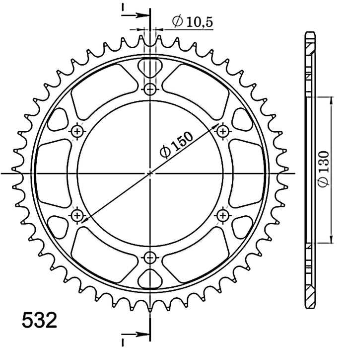 YAMAHA SUPERSPROX STEEL CROWN 532 x 47