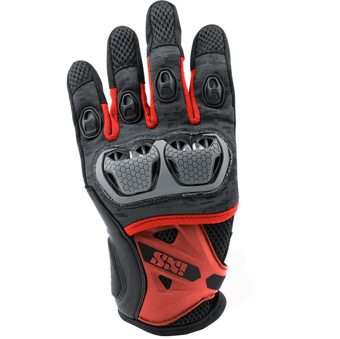 SUMMER GLOVES IXS BLACK-RED MONTEVIDEO AIR SIZE M