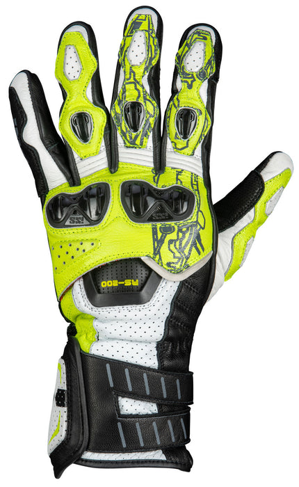 GUANTES IXS SPORTS RS-200 3.0 BLANCO/AMARILLO NEÓN/NEGRO TALLA XL